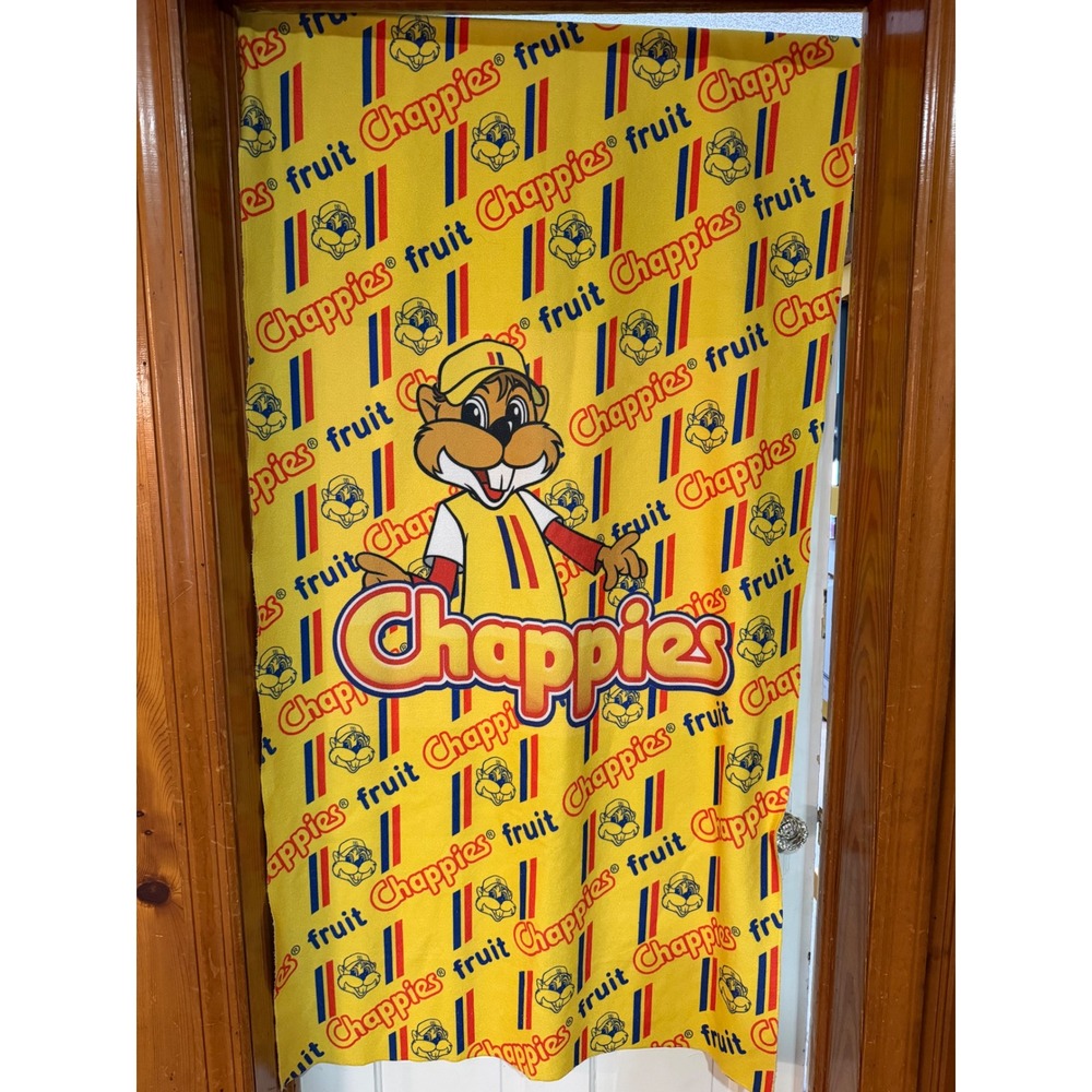 Vintage Chappies Fruit Bubblegum Beach Towel Yellow Mascot Logo South Africa